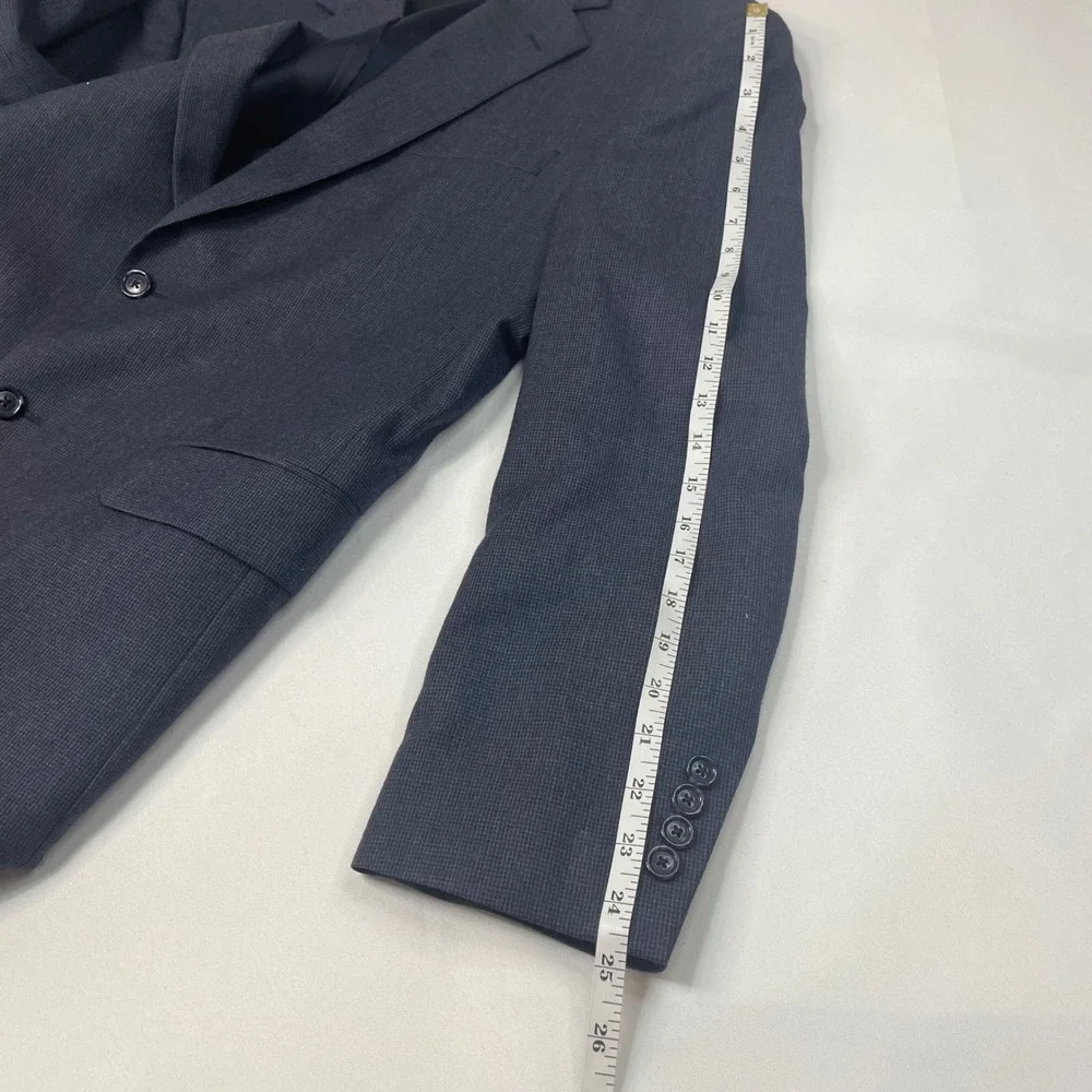 Jos. A‎ Bank Men's Dark Navy Black Wool Blend Sport Coat Blazer Suit Jacket 42R